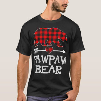 Camiseta Navidades de oso pawpaw Pajama Red Plaid Buffalo F