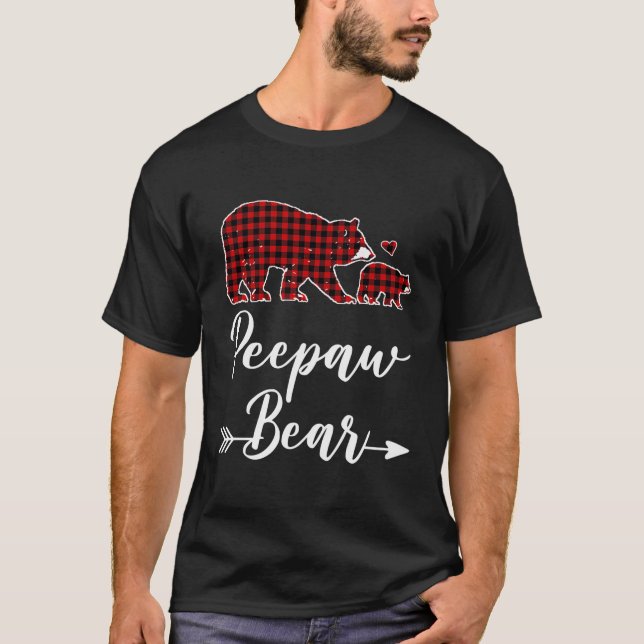 Camiseta Navidades De Oso Peepaw Pajama Red Plaid Matando F (Anverso)