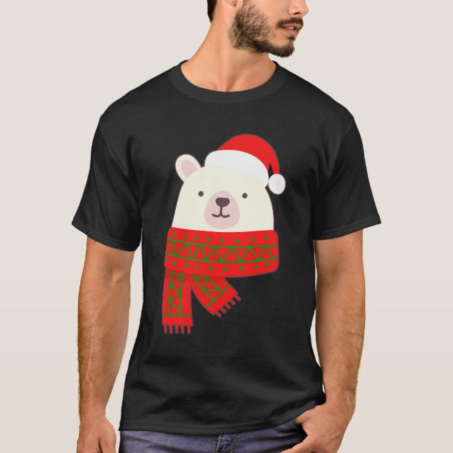 Camiseta Navidades de oso polar lindo regalo de Navidades b (Anverso)