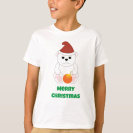 Camiseta Navidades de oso polar Santa hat Personaliza el te