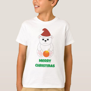 Camiseta Navidades de oso polar Santa hat Personaliza el te