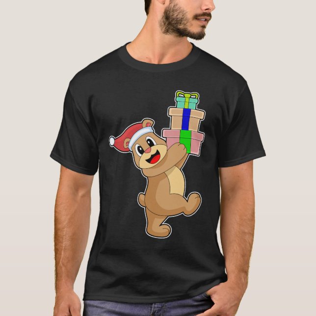 Camiseta Navidades de oso Santa hat (Anverso)