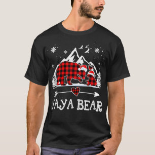 Camiseta Navidades De Oso Yaya Pajama Red Plaid Buffalo Fam