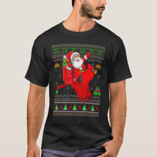Camiseta Navidades de pájaro en Santa Riding