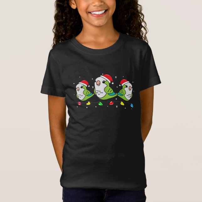 Camiseta Navidades de pájaros de loro de Quaker iluminan di (Anverso)