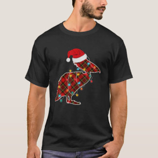 Camiseta Navidades de pájaros pelícanos rojos alumbran Navi