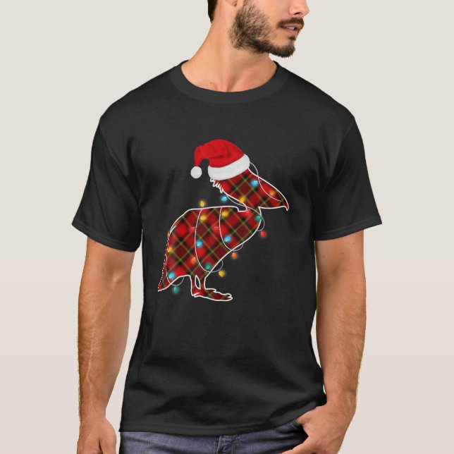 Camiseta Navidades de pájaros pelícanos rojos alumbran Navi (Anverso)