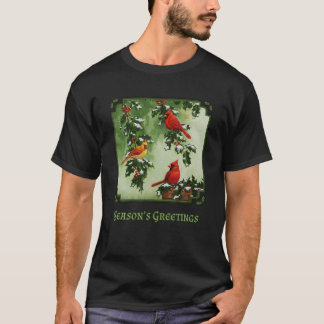 Camiseta Navidades de Pájaros Rojos Holly Berries deja