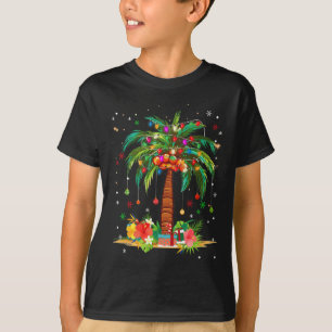 Camiseta Navidades de palmeras iluminan Navidad tropical ha