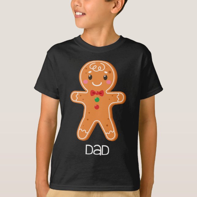 Camiseta Navidades de papá con pan de jengibre emparejando  (Anverso)