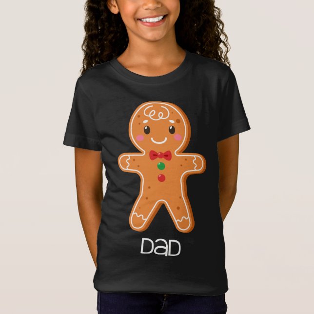 Camiseta Navidades de papá con pan de jengibre emparejando  (Anverso)