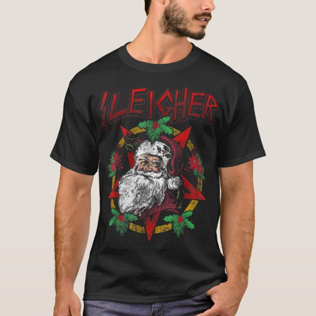 Camiseta Navidades de Papá Noel Metalizado y pesados  (Anverso)