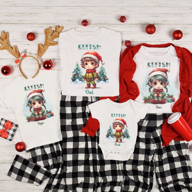 Camiseta Navidades de pareja familiares personalizados Elf (Subido por el creador)