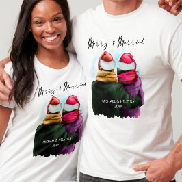 Camiseta Navidades de parejas con escritura casada