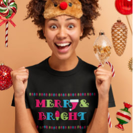Camiseta Navidades de pasteles calientes merry y luminosos