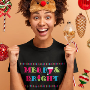 Camiseta Navidades de pasteles calientes merry y luminosos
