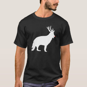 Camiseta Navidades de pastores alemanes de perros renos Xma