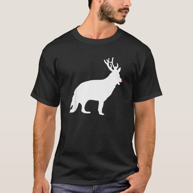 Camiseta Navidades de pastores alemanes de perros renos Xma (Anverso)