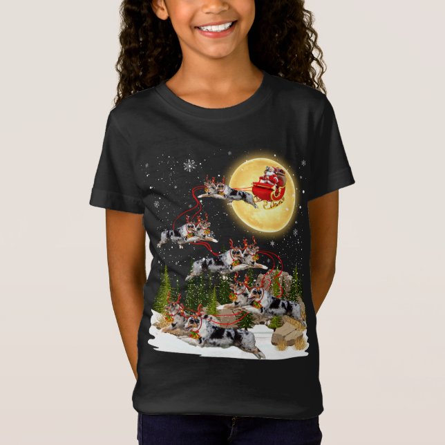 Camiseta Navidades de pastores de renos australianos montan (Anverso)