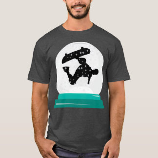 Camiseta Navidades de patinaje Navidad Skateboarder Sno