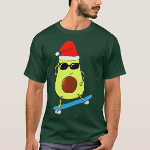 Camiseta Navidades de patineta aguacate idea de regalo dive