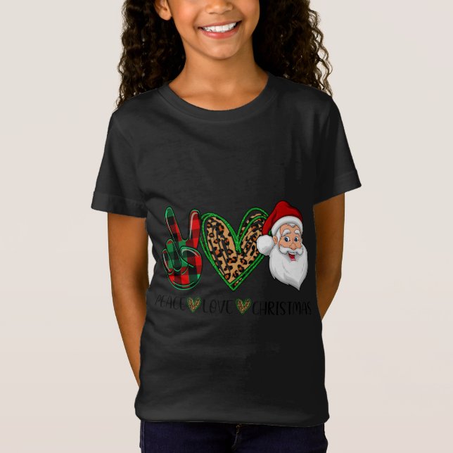 Camiseta Navidades de Paz Amor Divertido Santa Claus Feliz  (Anverso)