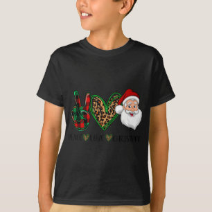 Camiseta Navidades de Paz Amor Divertido Santa Claus Feliz 