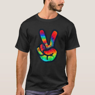 Camiseta Navidades de Peace Sign Hand Tie Dye Hippies