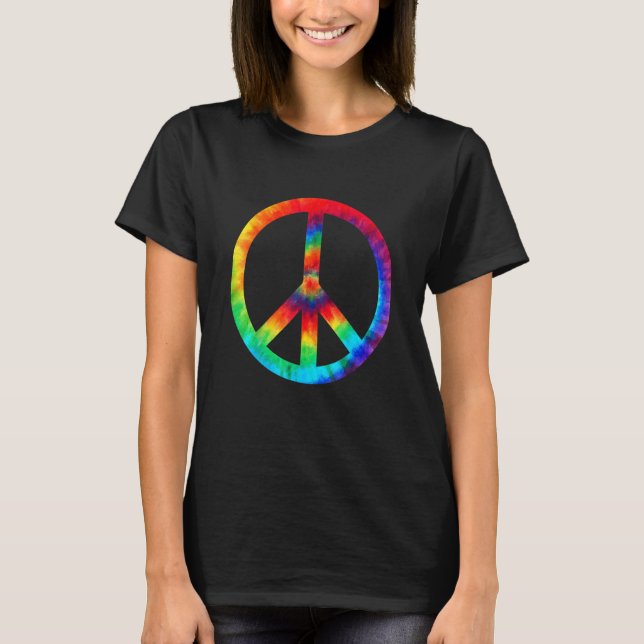 Camiseta Navidades de Peace Sign Tie Dye Hippies (Anverso)