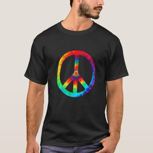 Camiseta Navidades de Peace Sign Tie Dye Hippies (Anverso)