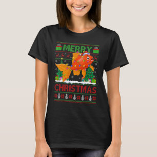 Camiseta Navidades de peces dorados en árboles de navidad