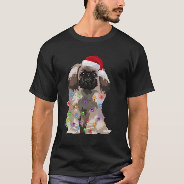 Camiseta Navidades de Pekín iluminan el amante del perro de (Anverso)