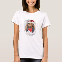 Camiseta Navidades De Pelo Largo Dachshund Regalos Para Los