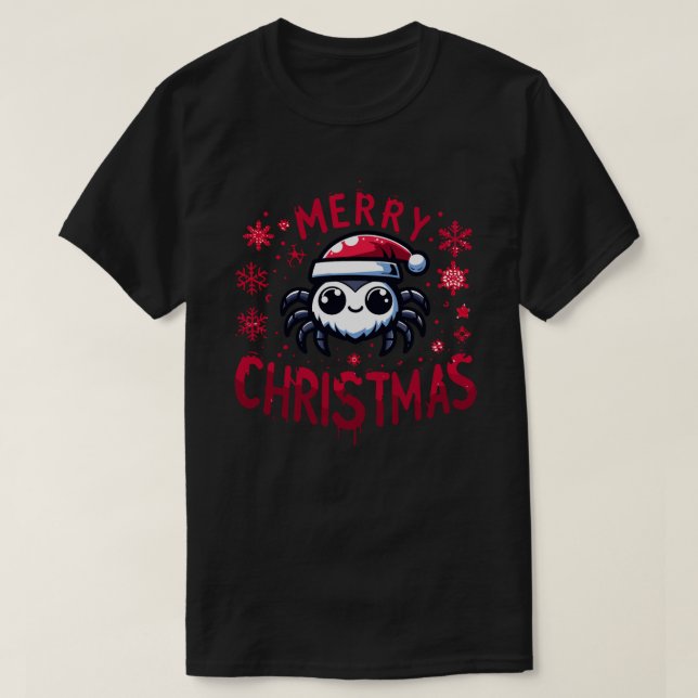 Camiseta Navidades de pelo saltando araña (Diseño del anverso)