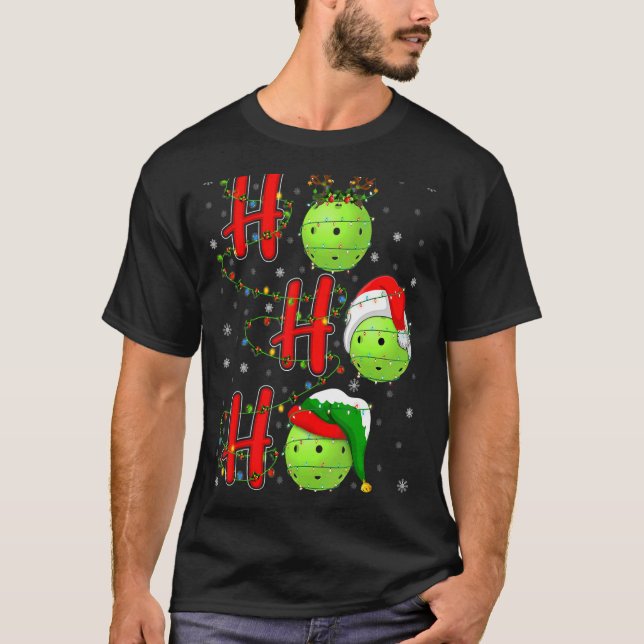 Camiseta Navidades de pelota Santa Hat Holiday Ho Ho Ho (Anverso)
