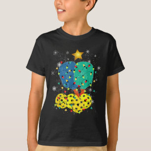 Camiseta Navidades de pelota Santa Pickleball X Mas Lights