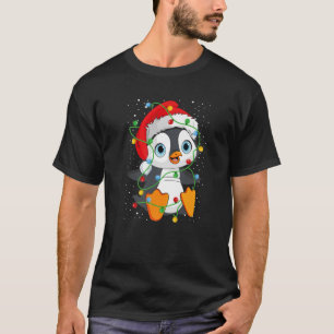 Camiseta Navidades de Penguin Santa Hat iluminan a los aman