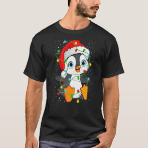Camiseta Navidades de Penguin Santa Hat iluminan a los aman