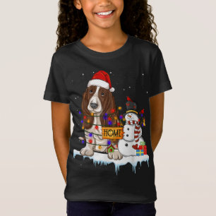 Camiseta navidades de perras en el cielo Snowman Xmas Luces