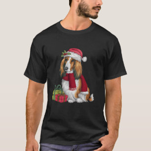 Camiseta Navidades de perrito hound afgano en Navidad