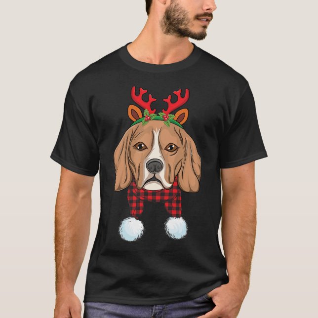 Camiseta Navidades de Perro Beagle Cute (Anverso)