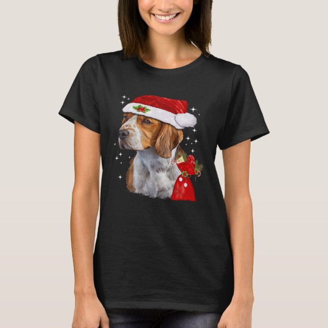 Camiseta Navidades De Perro Beagle En Navidades Familiares  (Anverso)