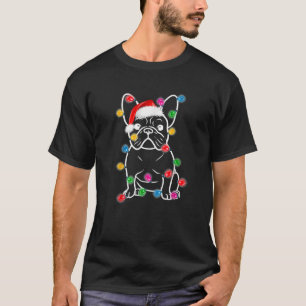 Camiseta Navidades de Perro Bulldog francés iluminan a los
