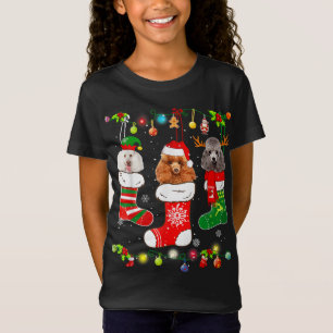 Camiseta Navidades de perro caniche alumbran a amante de pe
