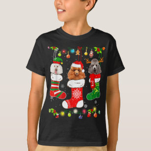 Camiseta Navidades de perro caniche alumbran a amante de pe