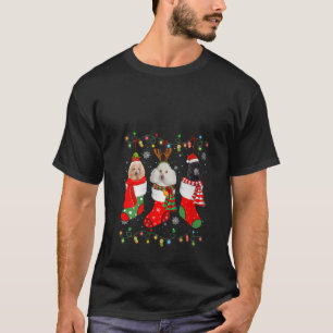 Camiseta Navidades de perro caniche calla Santa Hat Xmas Lu