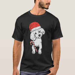 Camiseta Navidades de perro caniche de Santa Hat navidad ho