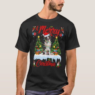 Camiseta Navidades de Perro Collie Tree Santa Border de Nav
