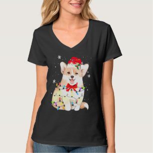 Camiseta Navidades de Perro Corgi Encienden A Mamá Papá