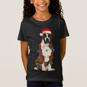 Camiseta Navidades de perro de Boxer iluminan a amante de p